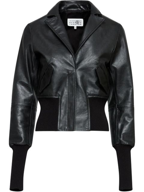 MM6 Maison Margiela leather jacket - Black - zdjęcie produktu nr 1