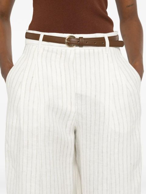 Max Mara Fonte striped belt trousers - Neutrals