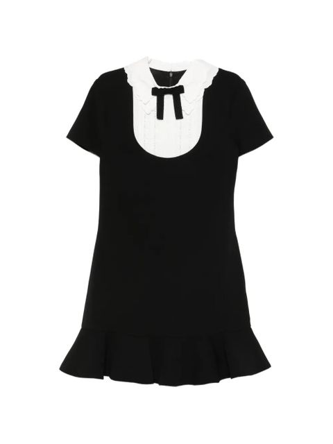 Self-Portrait ruffled bow-embellishment mini dress - Black - zdjęcie produktu nr 1