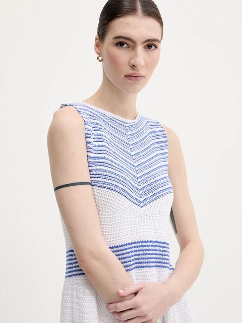 United Colors of Benetton sukienka kolor niebieski maxi rozkloszowana 1194EV02A