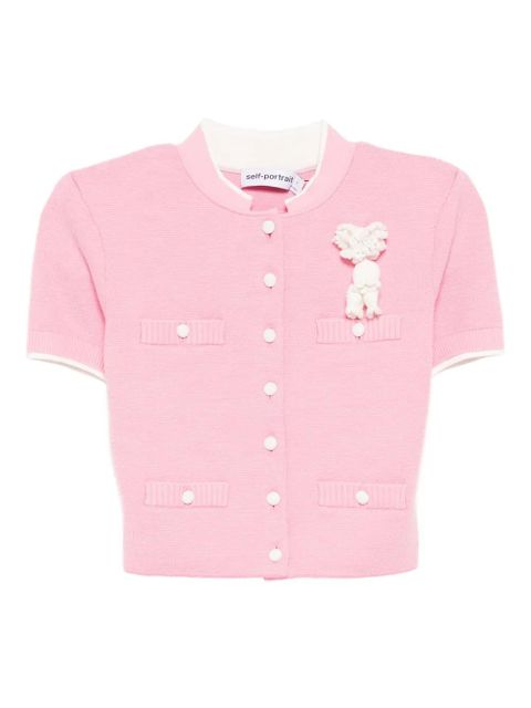 Self-Portrait crochet flower knit top - Pink - zdjęcie produktu nr 1