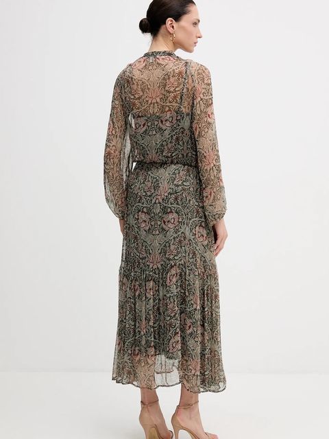 Hoss Intropia sukienka kolor zielony maxi rozkloszowana 8222123