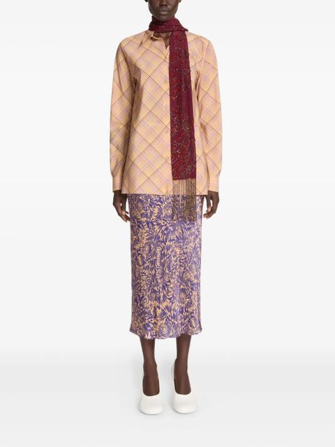 DRIES VAN NOTEN embroidered fringed silk scarf - zdjęcie produktu nr 2