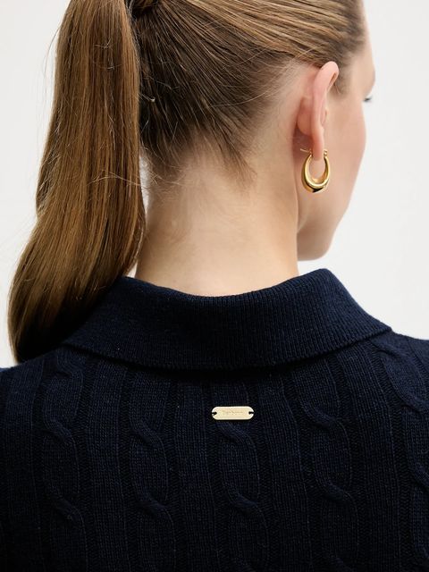 Barbour sweter z dodatkiem wełny Evie damski kolor granatowy LKN1730