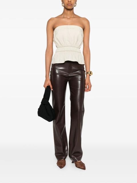 Nanushka smocked bandeau top - Neutrals