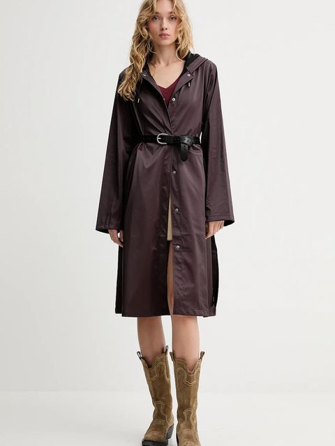 Rains kurtka 12040 A-Line Longer W Jacket kolor fioletowy przejściowa 12040