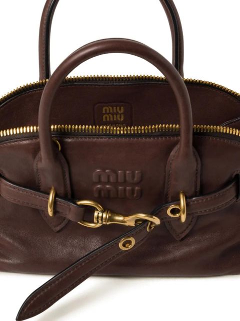 Miu Miu Aventure leather tote bag - Brown