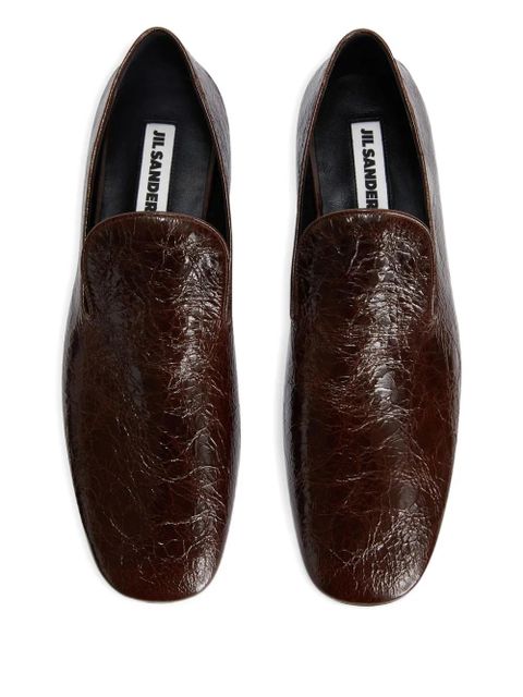 Jil Sander leather loafers - Brown