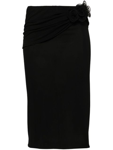 Magda Butrym floral-appliqué pencil skirt - Black - zdjęcie produktu nr 1
