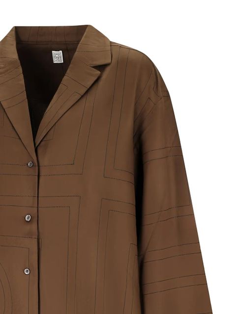 TOTEME monogram flannel top - Brown