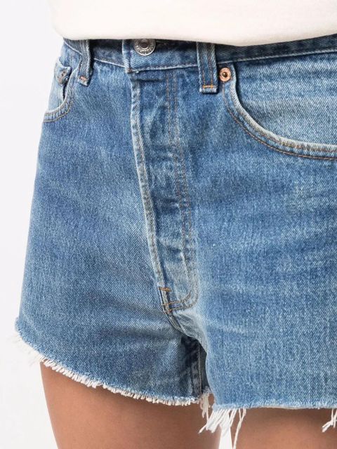 RE/DONE raw-edge denim shorts - Blue