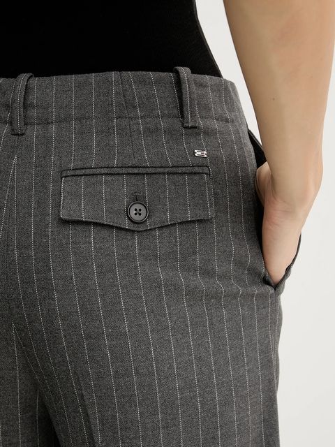 Tommy Hilfiger spodnie damskie kolor szary proste high waist WW0WW47550