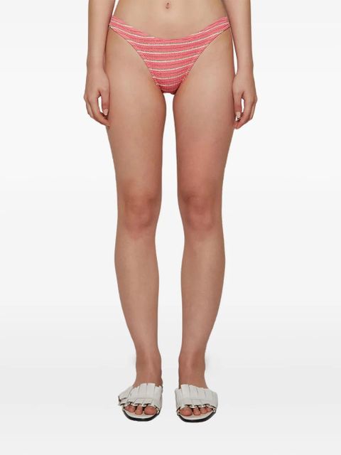 Bond-eye Sign stripe-ribbed bikini bottom - Pink