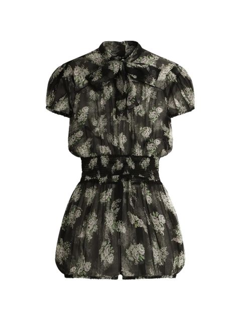 Dolce & Gabbana small flower bouquet-print chiffon jumpsuit - Black - zdjęcie produktu nr 1