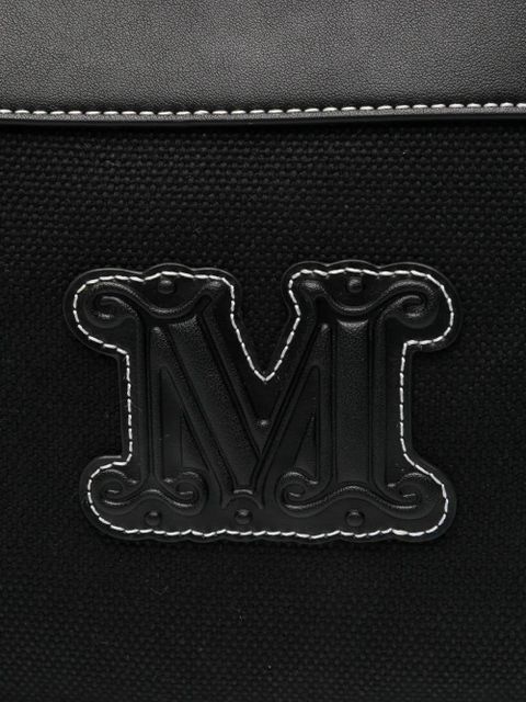 Max Mara logo-patch clutch bag - Black