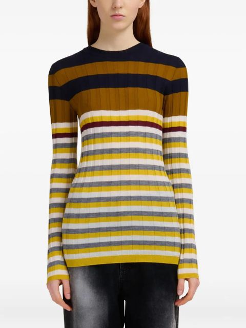 Marni virgin-wool striped sweater - Yellow