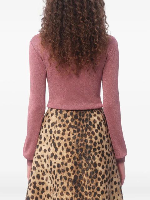 Valentino Garavani cowl-neck glittery sweater - Pink