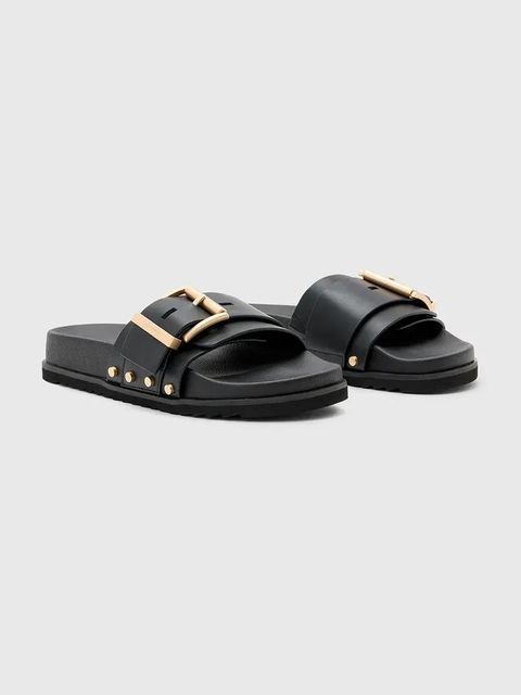 AllSaints klapki Ellie Stud Slider damskie kolor czarny W038FC - zdjęcie produktu nr 2