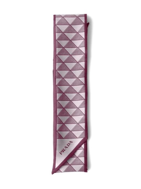Prada Symbole-pattern silk scarf - Purple