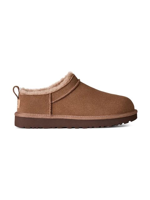 UGG kapcie zamszowe Classic Micro kolor brązowy 1173891.RYK - zdjęcie produktu nr 1