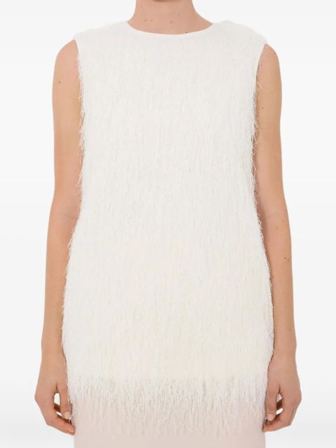 LouLou de Saison Yasmin fringed sleeveless top - White