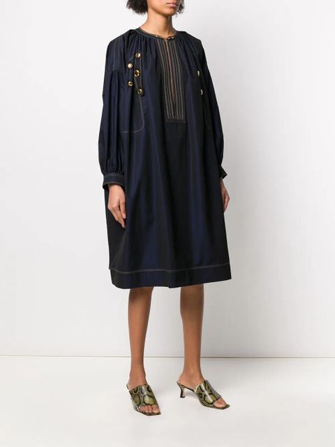 Givenchy button details poplin dress - Blue