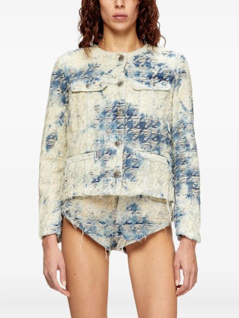 Diesel houndstooth-weave denim jacket - White - zdjęcie produktu nr 2