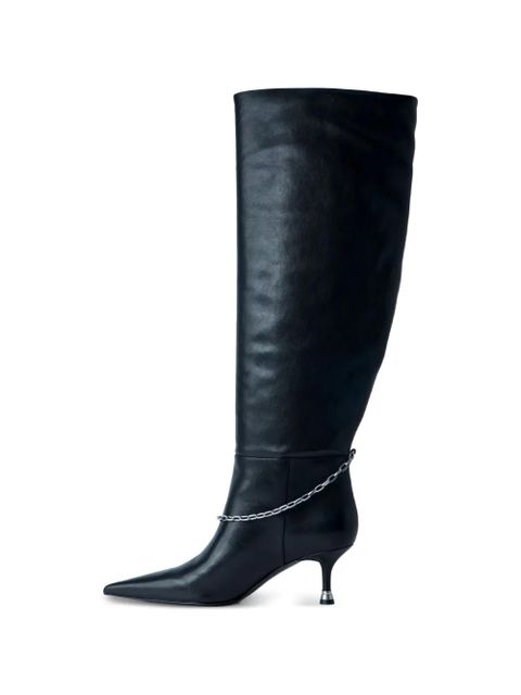 Alexander Wang Akila chain pointed leather boots - Black