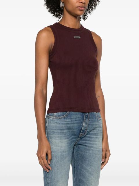 Alexander McQueen logo-plaque tank top - Red