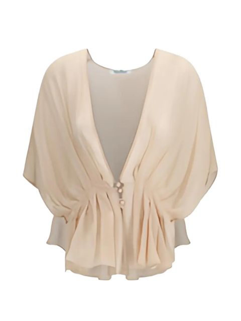 Max Mara buttoned pleated blouse - Neutrals - zdjęcie produktu nr 1