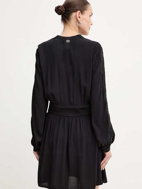 Twinset sukienka kolor czarny mini rozkloszowana 252TP2150