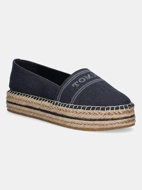 Tommy Hilfiger espadryle DENIM PLATFORM ESPADRILLE kolor granatowy na platformie FW0FW08543 - zdjęcie produktu nr 1