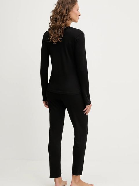 Fila piżama bawełniana kolor czarny bawełniana FPW4189