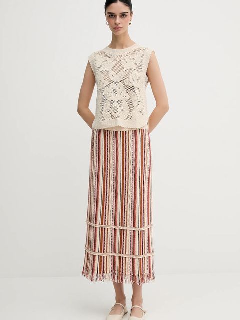 Hoss Intropia spódnica kolor beżowy maxi rozkloszowana 8429026 - zdjęcie produktu nr 2