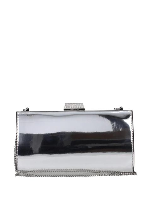 Jimmy Choo Zahra metallic leather clutch bag - Silver - zdjęcie produktu nr 1