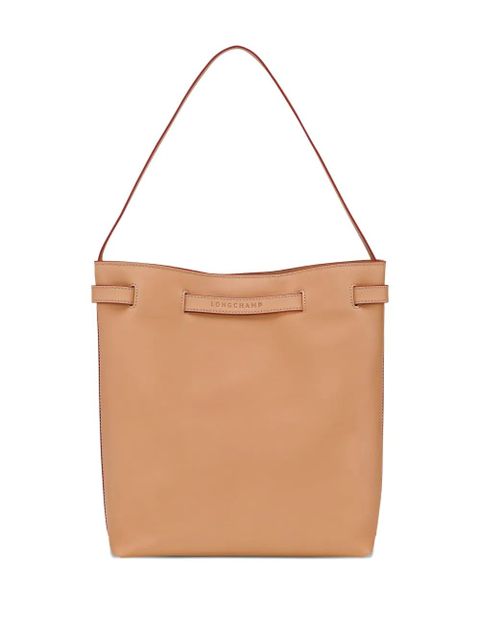 Longchamp Le Roseau L smooth leather shoulder bag - Neutrals