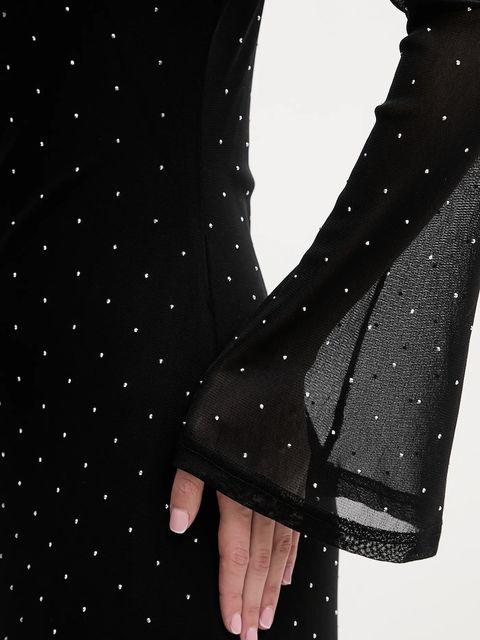 Never Fully Dressed sukienka kolor czarny maxi prosta NFDDR3122