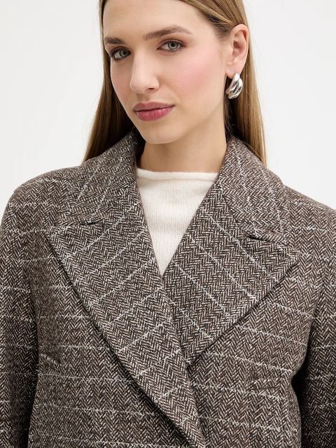 Twinset płaszcz kolor brązowy 252TT2031 - zdjęcie produktu nr 2