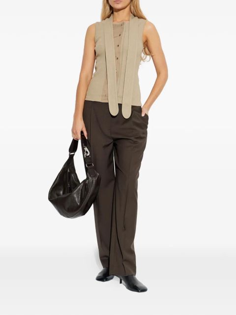 LEMAIRE scarf-detail ribbed top - Neutrals - zdjęcie produktu nr 2