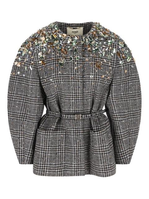 FENDI crystal-embellished jacket - Grey - zdjęcie produktu nr 1