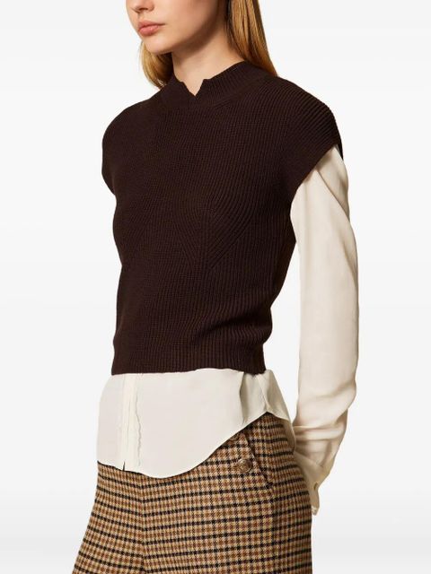TWINSET turtleneck vest - Brown