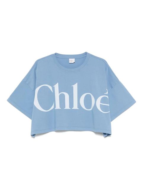 Chloé logo-print T-shirt - Blue - zdjęcie produktu nr 1
