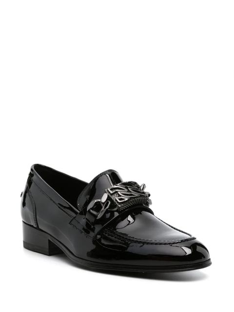 Casadei buckle-embellished patent leather loafers - Black - zdjęcie produktu nr 2