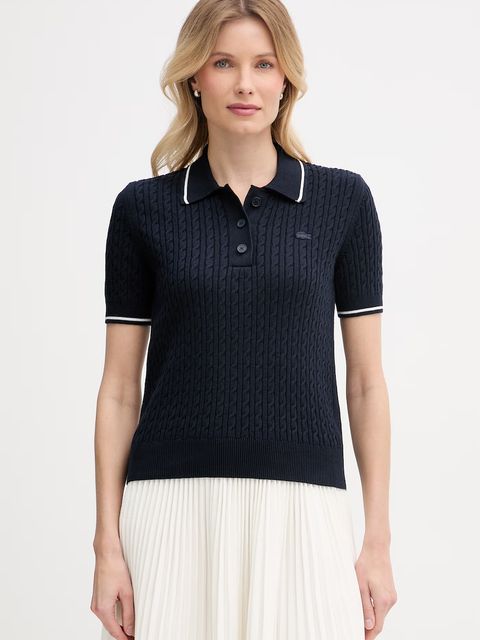 Lacoste polo swetrowe damskie z bawełną - zdjęcie produktu nr 1