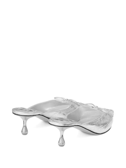 Jimmy Choo 50mm Scarlett lace-up pointed-toe mules - Silver