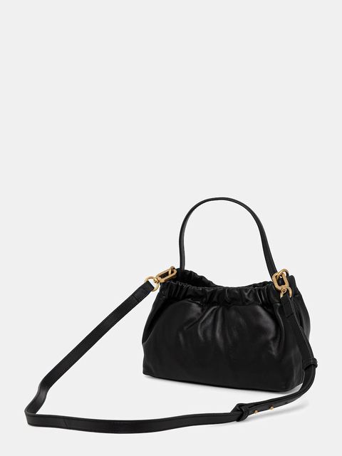 Tommy Hilfiger torebka skórzana kolor czarny AW0AW18306