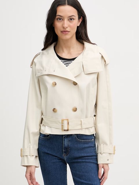 Tommy Hilfiger krótki trencz damski bawełniany - zdjęcie produktu nr 1