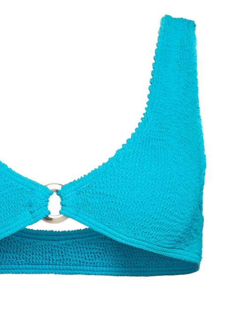 Bond-eye ring-detail textured bikini top - Blue - zdjęcie produktu nr 2