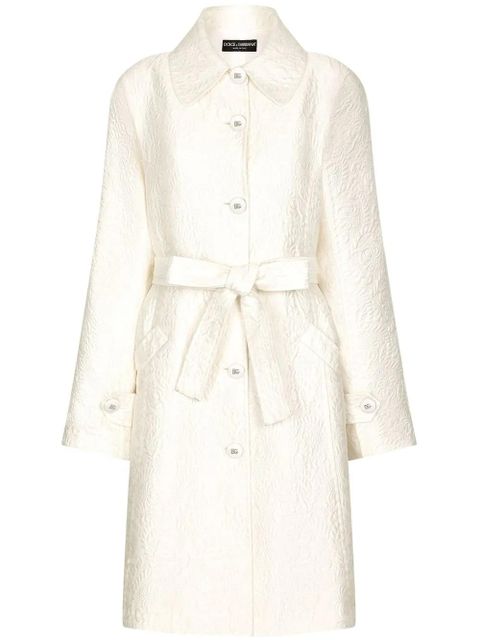 Dolce & Gabbana single-breasted brocade coat - White - zdjęcie produktu nr 1