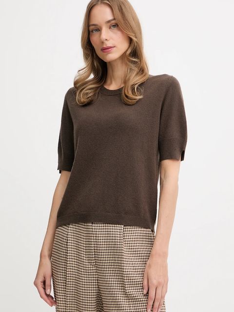 United Colors of Benetton sweter damski kolor brązowy lekki 1002D10D2 - zdjęcie produktu nr 1